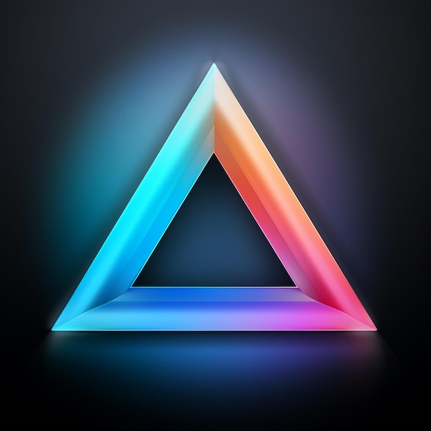 ein Dreieck mit Neonfarben auf schwarzem Hintergrund