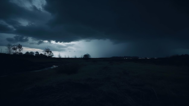 Ein dunkler Himmel mit einer dunklen Wolke und ein dunkler Himmel mit einem Licht in der Mitte.