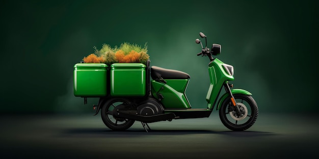 ein ecargo grünes Motorrad-Elektromobilitätskonzept, KI-generativ