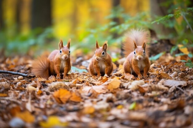 Foto ein eichhörnchen, das an einem eicheln knabbert