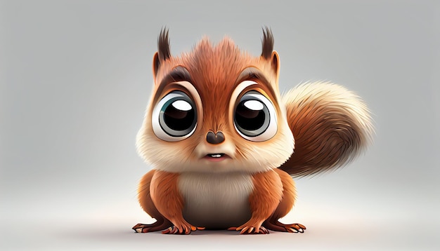 Ein Eichhörnchen mit großen Augen und großen Augen