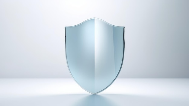 Ein einfaches helltransparentes blaues Schild auf weißem Hintergrund