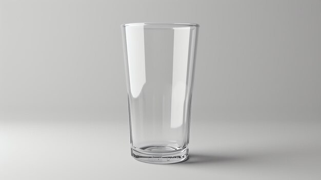 Ein einfaches und elegantes Glas auf weißem Hintergrund, perfekt, um Ihr Lieblingsgetränk zu präsentieren.