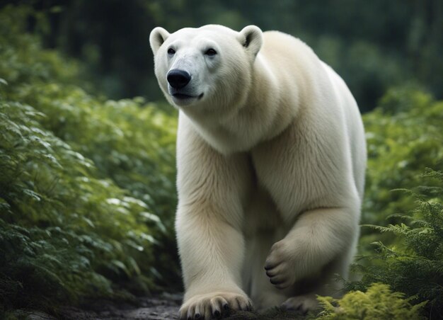 Foto ein eisbär im dschungel