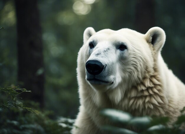 Foto ein eisbär im dschungel