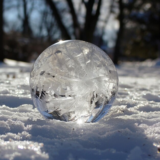 ein Eisball, der auf dem Boden liegt