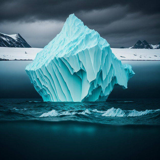 Ein Eisberg mitten im Meer