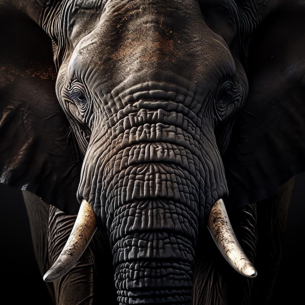 ein Elefant mit Stacheln und Ohren