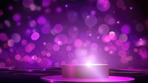 Ein eleganter violetter Bokeh-Hintergrund für glamouröse Events und Auszeichnungen Generative KI