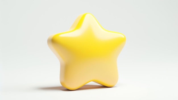 Ein elegantes und minimalistisches 3D-Rendering-Symbol eines Sterns, das perfekt ist, um jedem Projekt einen Hauch von Brillanz hinzuzufügen Dieses auffällige und vielseitige Design zeichnet sich gegen einen sauberen weißen Hintergrund aus