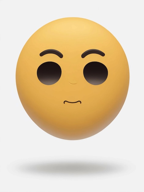 Foto ein emoji mit einem traurigen gesicht auf weißem hintergrund