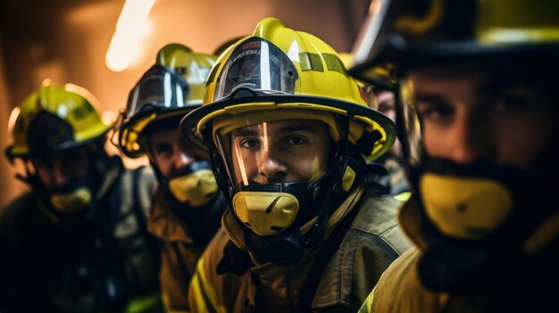 Ein eng zusammengeschlossenes Feuerwehrteam bereitet sich vor dem Eintritt in das Gebäude vor