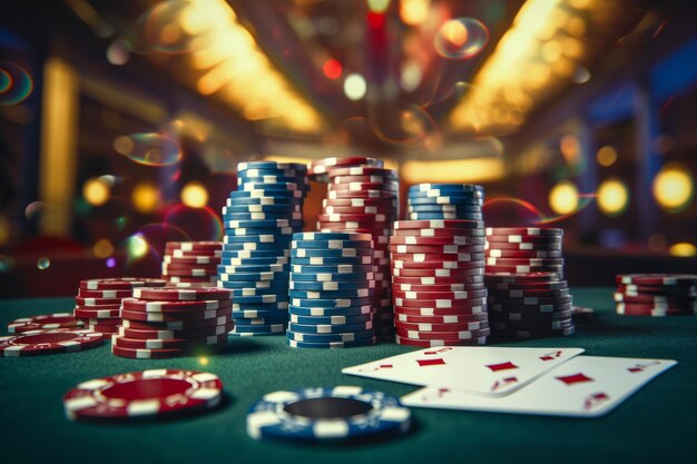 Ein entspannendes Erlebnis mit Casino-Chips als Hintergrund