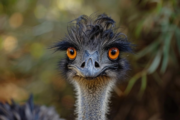 Ein entzückendes Ensemble von Emu-Vogelausdrücken, aus nächster Nähe eingefangen