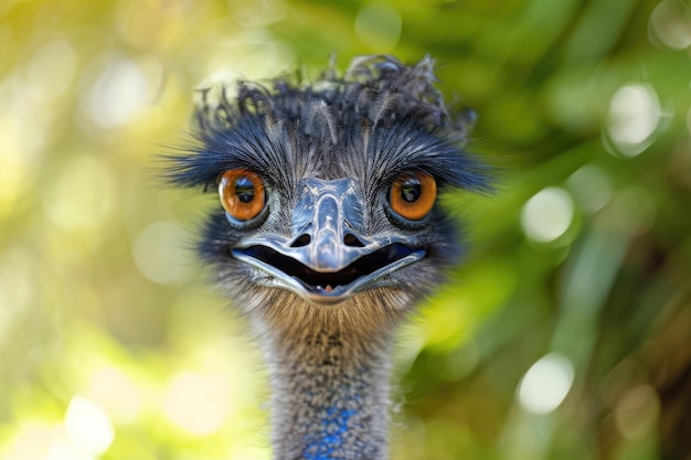 Ein entzückendes Ensemble von Emu-Vogelausdrücken, aus nächster Nähe eingefangen