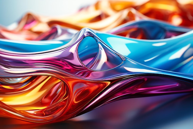 Ein farbenfroher abstrakter Effekt aus Glas und Eis