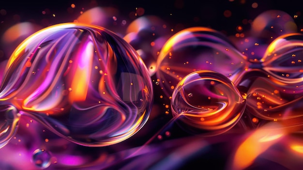 Ein farbenfroher abstrakter Hintergrund aus schwimmenden Blasen