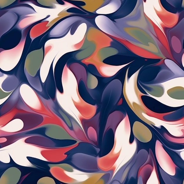 Ein farbenfroher abstrakter Hintergrund mit einem Fisch in der Mitte.