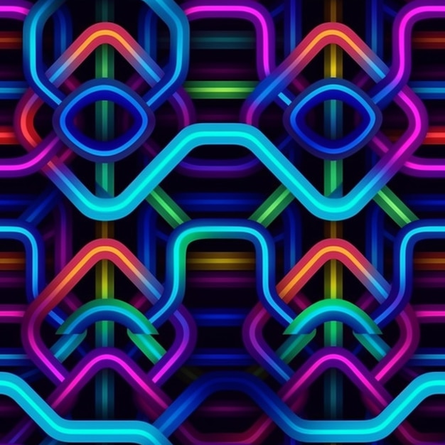 ein farbenfroher abstrakter Hintergrund mit einem Muster aus überlappenden Formen generativer KI