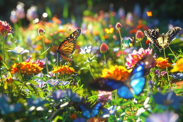 Ein farbenfroher Garten voller Schmetterlinge