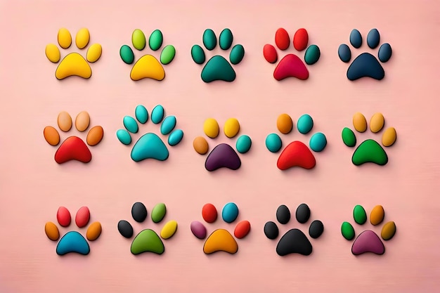 Ein farbenfroher Handabdruck für einen Hund und eine Katze.