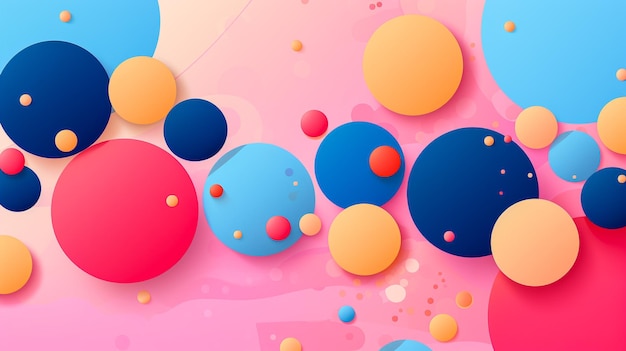 Ein farbenfroher Hintergrund mit blauen und rosa Kreisen
