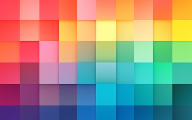 Ein farbenfroher Hintergrund mit einem regenbogenfarbenen quadratischen Muster.