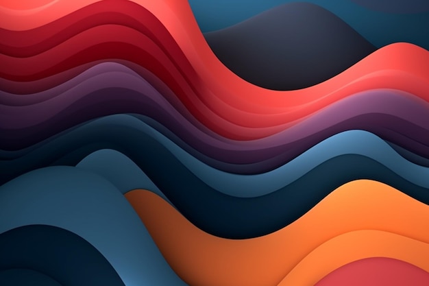 Ein farbenfroher Hintergrund mit einem roten und blauen Wellenmuster.
