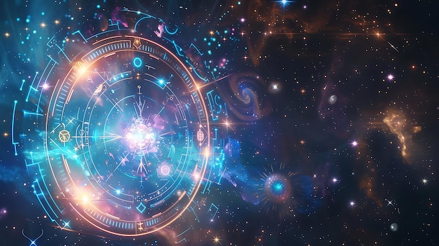 ein farbenfroher Hintergrund mit einer blau-goldenen Spirale und den Worten "Spiral" in der Mitte