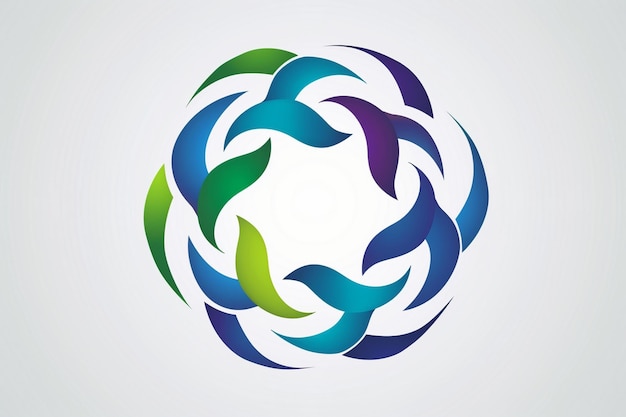 ein farbenfroher Kreis mit einem blau-grünen Design