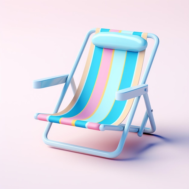Ein farbenfroher Stuhl auf weißem Hintergrund