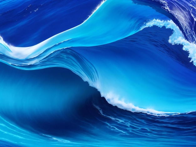 Ein farbenfroher Wellenhintergrund mit einem blauen Hintergrund ai erzeugt