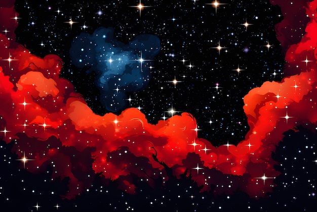 Ein farbenfroher Weltraumhintergrund mit Sternen und dem Wort Sterne.
