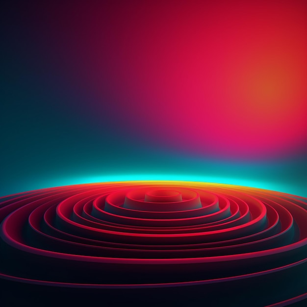 Ein farbenfrohes Bild einer Spirale mit einem blauen Licht in der Mitte.
