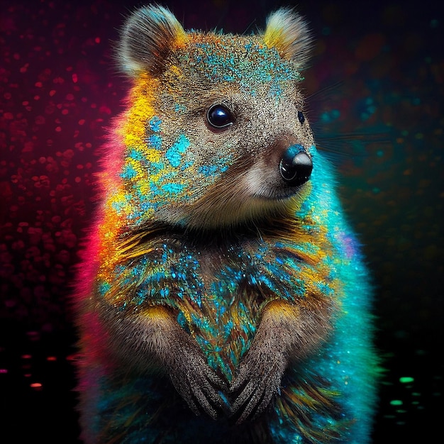 Ein farbenfrohes Bild eines Koalas mit dem Wort Koala darauf.