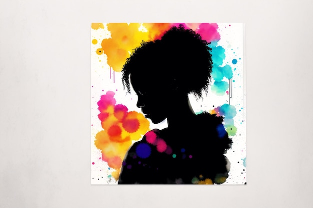Ein farbenfrohes Bild eines Mädchens mit einem Kapuzenpullover, auf dem „Ich liebe dich“ steht.