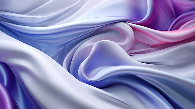 Ein farbenfrohes Bild von einem blau-weißen gestreiften Stoff mit einem lila-blauen Design.
