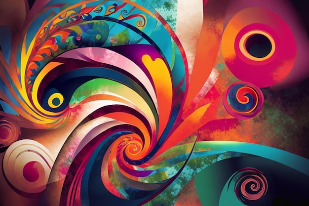 Ein farbenfrohes Design mit Spiraldesign