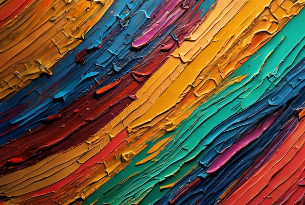 Ein farbenfrohes Gemälde eines farbenfrohen, abstrakten und farbenfarbenen, abstrakten Gemäldes wird in einem modernen Kunststudio ausgestellt.