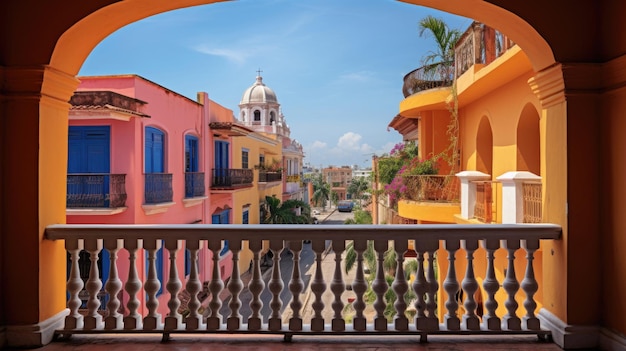 ein farbenfrohes koloniales Herrenhaus in Cartagena, Kolumbien