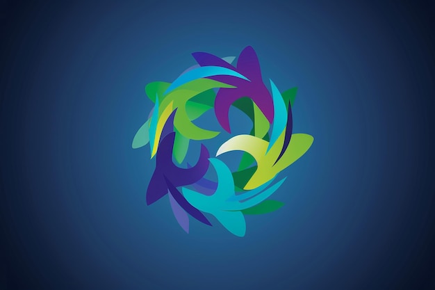 ein farbenfrohes Logo mit dem Wort "Eco" darauf