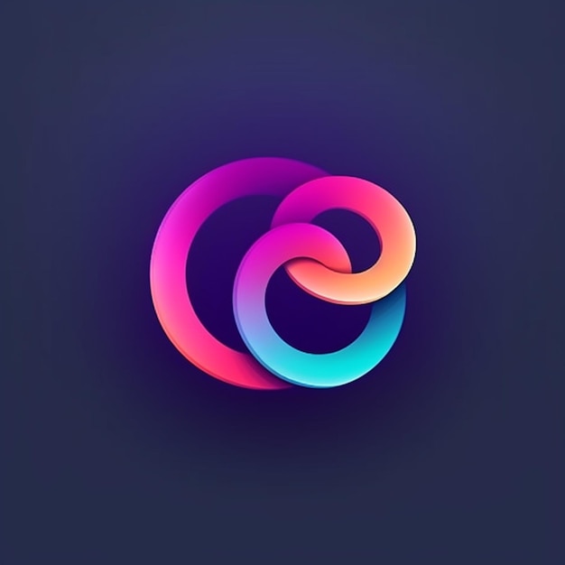 Ein farbenfrohes Logo mit Spiralform auf dunklem Hintergrund, generative KI