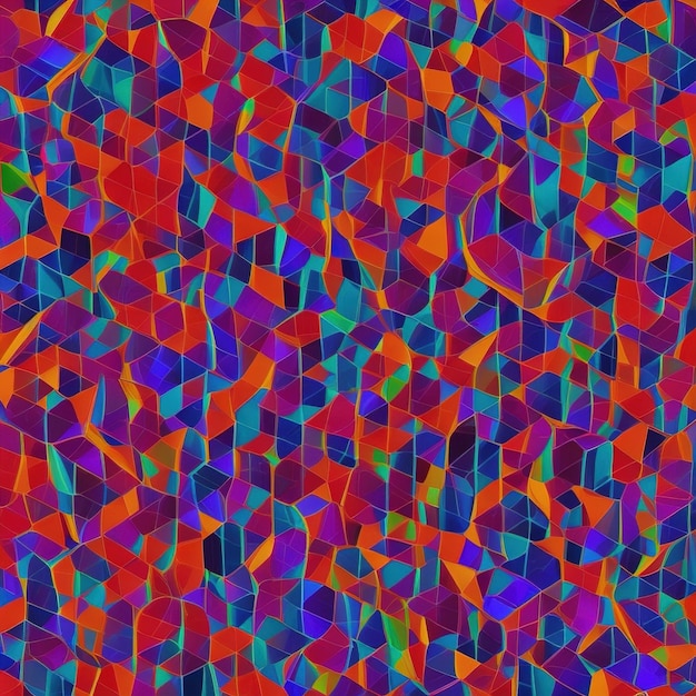 Ein farbenfrohes Mosaikmuster mit einem Sechseckmuster