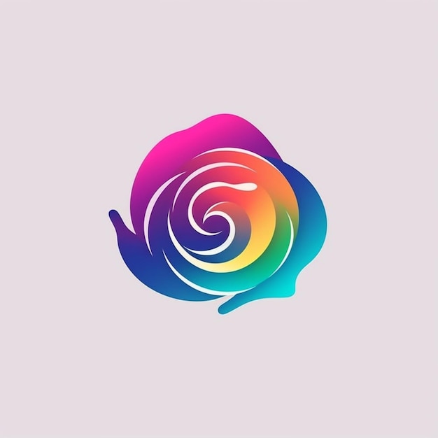 Ein farbenfrohes Rosen-Logo mit einer spiralförmigen Generativ-Ai