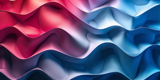 Ein farbenfrohes Wellenmuster mit roten, blauen und weißen Farben