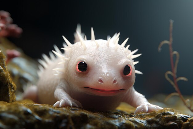 Foto ein faszinierender axolotl, der seine einzigartige eigenschaft zeigt 00025 00