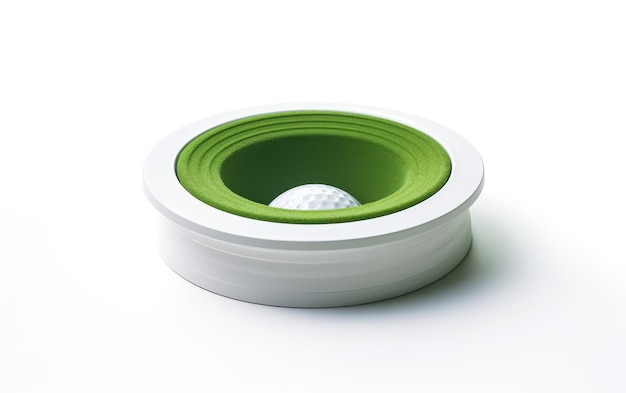 Ein faszinierender Golf-Putting-Cup-Liner, isoliert auf weißem Hintergrund