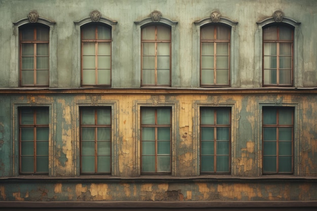 Foto ein faszinierender historischer charme erkundung der strukturierten kulisse einer alten gebäudefassade in der stadt