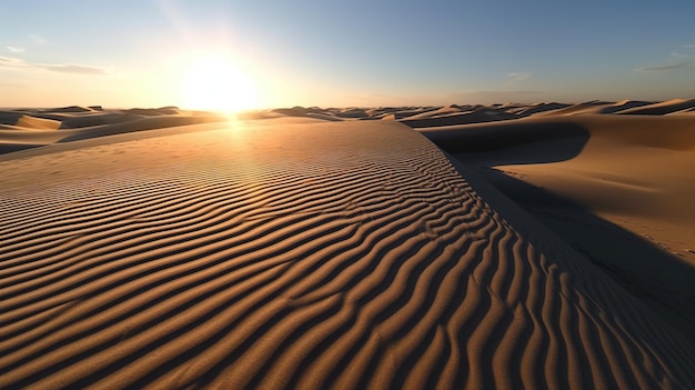 Ein faszinierender Sonnenuntergang über einer riesigen Landschaft, ruhige natürliche Schönheit