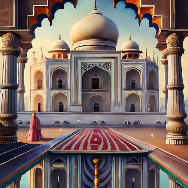 Ein faszinierendes Foto des berühmten historischen Taj Mahal in Agra, Indien